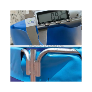 Bassin d'élevage de poissons rond, réservoirs à poissons, toile imperméable en <span class=keywords><strong>PVC</strong></span> flexible pliable à chaud, support en tuyau galvanisé, étang à poissons - Product Image 5