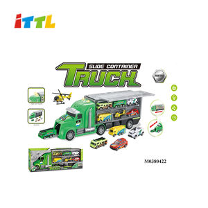 <span class=keywords><strong>Camion</strong></span> <span class=keywords><strong>de</strong></span> pompiers pour enfants, mini-conteneur, 6 voitures en alliage, <span class=keywords><strong>camion</strong></span> <span class=keywords><strong>de</strong></span> rangement pour jouets avec lumière et son pour enfants - Product Image 2