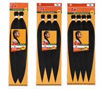 Lot de 58 pouces de cheveux à tresser pré-étirés, 150g, Yaki doux, pour tresses faciles, Box Braids, sans nœuds, fibre basse température
