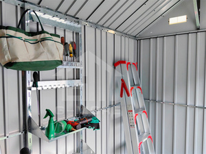 Casetta <span class=keywords><strong>da</strong></span> <span class=keywords><strong>giardino</strong></span> in metallo stile Cottage con tetto all'apice laterale e finestra trasparente - Product Image 6