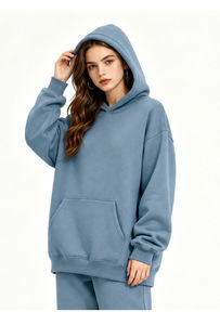 Sweat-shirt à capuche unisexe en coton-polyester 350g doublé, coupe décontractée, couleur unie, style streetwear, collection Automne/Hiver 2026 - Product Image 6