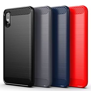 Funda Protectora para Teléfono <span class=keywords><strong>Redmi</strong></span> 9A 9C, Diseño Moderno con Textura de Fibra de Carbono Cepillada, TPU Suave, Resistente a Impactos - Product Image 1