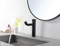 Keran Kamar Mandi Satu Lubang Pegangan Tunggal Model Deck Mount Kuningan Hitam Modern Keramik untuk Wastafel dengan Bidet