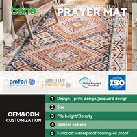Tapis de prière islamique musulman Benyi, imprimé 3D, vente en gros d'usine, magnifique design de tapis de prière de mosquée, tapis de prière de voyage