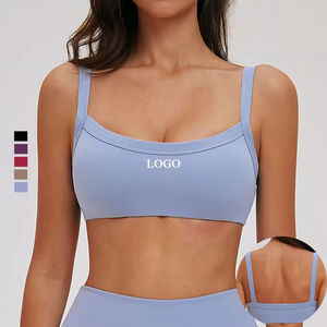 Sujetador deportivo personalizado OEM de cuello cuadrado para mujer, top de yoga de alta elasticidad con sensación de segunda piel, sujetador de fitness de impacto medio - Product Image 4