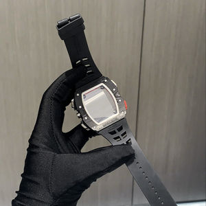 Conjunto completo de accesorios de reloj negro para accesorio de reloj mecánico de lujo Rm con esfera de cristal de zafiro y correas de goma - Product Image 3