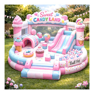 Structure gonflable tout temps avec parcours d'obstacles, piscine à jets d'eau et <span class=keywords><strong>toboggan</strong></span> aquatique en bâche PVC pour événements festifs - Product Image 3