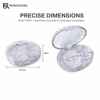 Boîte de maquillage vide personnalisée en plastique transparent à double compartiment pour blush, emballage cosmétique, conteneur de poudre, OEM ODM