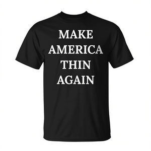 Camiseta Make America Thin Again, unisex, de algodón, manga corta, cuello redondo, secado rápido, para caminar, correr, eventos - Product Image 2