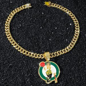 Benutzer definierte modische Boston Celtics Basketball Team Anhänger Meisterschaft Halsketten mit 20in kubanischen Kette für Fans Geschenke - Product Image 5
