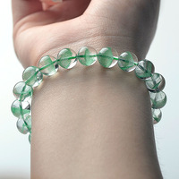 Premium Natürliches Brasilianisches Grünes Gartenquarz-Armband mit Grünen Pyramiden-Kristallperlen für Sammler & Luxusgeschenke