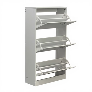 Meuble à chaussures moderne avec <span class=keywords><strong>3</strong></span> tiroirs rabattables, étagère à chaussures dissimulée, organisateur de chaussures autoportant et durable avec pieds pour couloir et entrée - Product Image 5