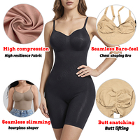Body sculptant sans couture à haute compression, lissant et gainant, avec contrôle ferme du ventre, pour un effet amincissant