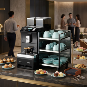 Machine à café expresso automatique fournie par l'usine, plusieurs modes d'alimentation en eau, économique pour les bureaux, les clubs, les salles de réception - Product Image 1