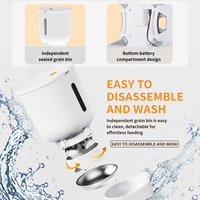 Distributeur automatique de nourriture pour animaux de compagnie moderne, contrôle par application WiFi, utilisation en intérieur, design à double bol, matériau de qualité alimentaire, rechargeable, portable, pratique