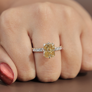 Anillo de Moissanita Redonda de 4 Quilates de Primera Calidad para Mujer, Plata, Oro de 10K, Oro de 14K, Oro de 18K, Joyería de Lujo para Compromiso y Boda - Product Image 2