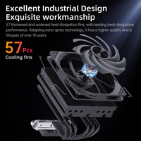 Enfriador de Aire para CPU Snowman RGB, 6 Tubos de Calor de Aluminio, Ventilador Silencioso PWM con Función de Luz, Solución de Refrigeración para Procesador de Computadora/PC