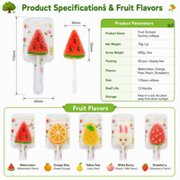 Bonbons gélifiés 3D en forme de fruits, 10g, saveurs fruitées, multicolores, halal, en vrac, pour fêtes, cadeaux pour enfants