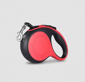 Durable Luxury 5 Meter Red/Black Dual Tone Solid Retractable Dog <b>Leash</b> with LED Light Quick Release Poop Bag for 30kg Dogs - Product Image 1