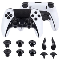 Accessoires de jeu, pièces de rechange pour manette PS5 Edge Elite, capuchons de joystick métalliques, têtes de champignons avec jeu de palettes métalliques arrière