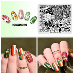 Plaques de tamponnage pour ongles KADS style Noël, pochoirs en acier inoxydable pour nail art, outil de conception de manucure DIY, vente en gros - Product Image 4