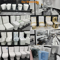 Ensemble de sanitaires en céramique à prix de gros : WC, lavabo sur colonne et toilettes deux pièces pour salle de bain