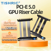 Câble Riser PCIE 5.0 à Angle Droit TISHRIC 10~100 cm pour GPU Gen 5 Montage Vertical X16 Vitesse 128 Go/s Compatible PCIe 4.0