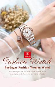 Montres à quartz en acier rose POEDAGAR 302 pour femmes, design de bijoux de luxe, étanches, lumineuses, montres pour femmes - Product Image 4