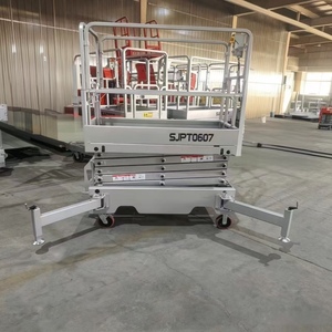 Plateforme élévatrice à ciseaux manuelle SJPT0407, hauteur de levage 7,6 m, travail aérien mobile, système entièrement hydraulique, capacité de charge 200 kg, poids total 630 kg - Product Image 1