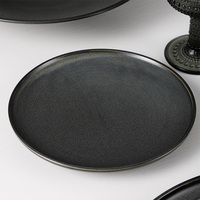 Assiette à sushi en porcelaine OEM ODM Vaisselle en porcelaine céramique Service de table noir Ensemble de vaisselle Assiettes de luxe Service de vaisselle de Noël