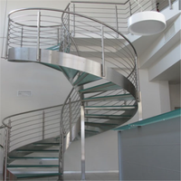 Noyau de construction en acier doux fer escalier intérieur utilisé extérieur conception d'escalier en spirale