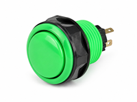 LECHUANG Bouton poussoir vert 24 mm avec borne à deux broches, cordon d'alimentation CA en PVC pour machine de jeu d'arcade et composants de distributeur automatique