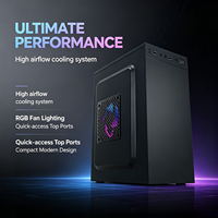 Gabinete Micro ATX Meway Mesh Front con Ventilador RGB, Mini Torre de Acero SPCC, Compatible con Fuente de Alimentación ATX, para Gaming y Oficina, Personalizable, en Stock