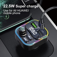 C16 22,5W Superschnelles Laden Bluetooth FM-Transmitter Unterstützt TF-Karte U-Disk EQ-Modus Farbige Beleuchtung
