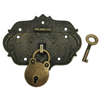 Loquet à fermoir en alliage de zinc pour boîte en bois et cadenas antique avec clé pour boîte à bijoux et coffret cadeau - Vente en gros