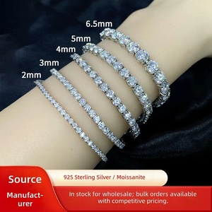Großhandel 34mm Moissanit Tennis-Armband & Halsketten-Set Unisex Geschäftsgeschenk S925 Silber auf Lager - Product Image 2