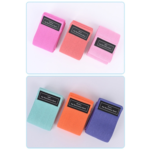 Juego de bandas de resistencia de poliéster con hilo de látex con logotipo personalizado, bandas de ejercicio de yoga en cuclillas de tela antideslizante transpirable para Fitness - Product Image 4