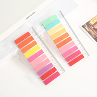 Essentiels pour la rentrée scolaire : Onglets d'indexation PET, marque-pages autocollants couleur et demi-couleur, drapeaux translucides, règle, blocs-notes