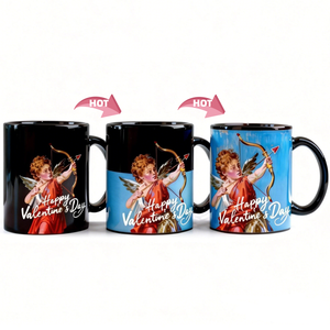 Tasse en céramique changeante de couleur pour la Saint-Valentin, tasse magique à café romantique, cadeau promotionnel - Product Image 1