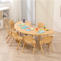 Ensemble Scolaire Ekintop en Plastique 8 Places Design Moderne, Mobilier de Maternelle, Tables et Chaises en Plastique pour Enfants