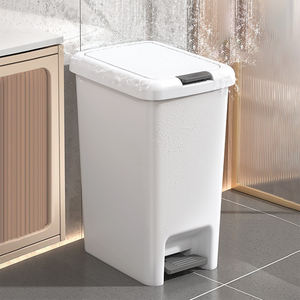 Moderne Rechthoek Vuilnisbak Keuken Badkamer Afval Papier Indoor Prullenbak Met Persdeksel 8 10 15 20l Wit - Product Image 6