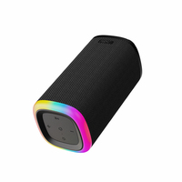 Enceinte sans fil portable en tissu imperméable pour extérieur, avec lumière RGB, sangle de suspension, basses puissantes, AUX, BT5.3, alimentée par batterie