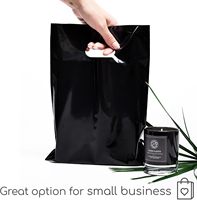 Sac de marchandises en PE-BD de taille personnalisée, sacs à provisions en plastique à poignée découpée pour l'emballage de vêtements, chaussures, cadeaux d'artisanat