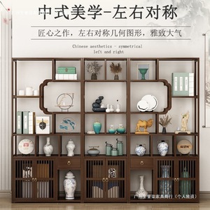 ตู้หนังสือหลายชั้นสไตล์จีนสมัยใหม่พร้อมที่เก็บของสำหรับห้องนั่งเล่นตู้โชว์ชาชั้นวางของตกแต่งโบราณ - Product Image 4