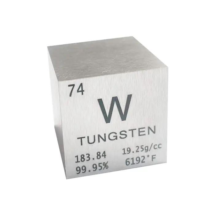 1 inch 25.4mm Chromium Metal Cube 117g 99.5% Engraved Periodic Table 