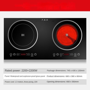 Table de cuisson à induction concave, nouvelle cuisinière à batterie haute puissance, usage commercial, feu puissant, plaque de cuisson électrique portable 110V, surface en fonte - Product Image 2