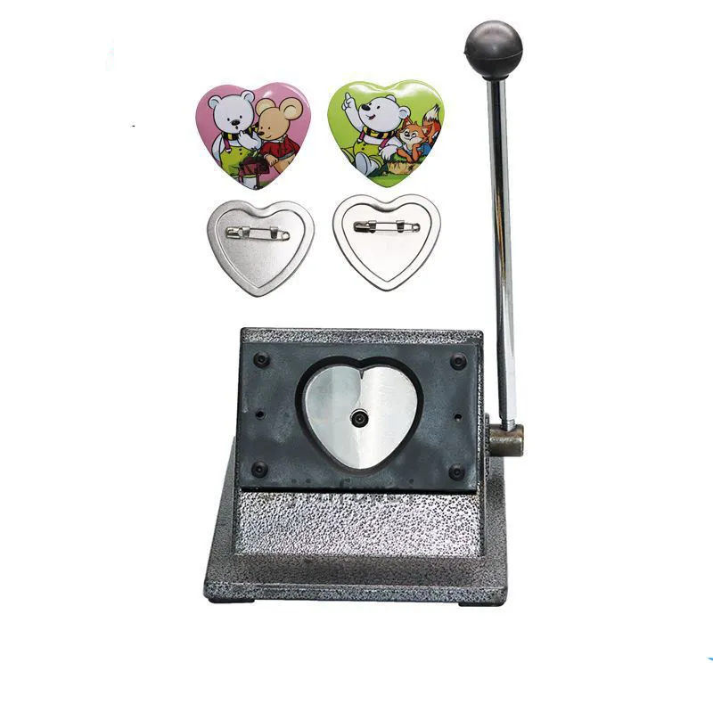 Manual Badge Cutter Desktop Heart Shape Paper Cutter for Heart Badge