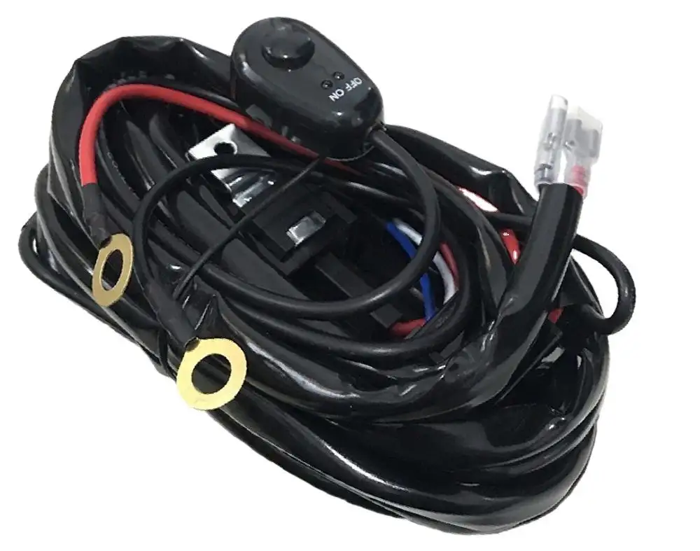 Cable de barra de luz LED para coche, 2,5 M, 12V, 24V, 40A, arnés de cableado, relé, Kit de Cable de telar, fusible para conducción automática, Lámpara de trabajo Led todoterreno