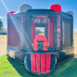 Casa de rebote de <span class=keywords><strong>arena</strong></span> de boxeo inflable de grado comercial, Castillo de salto de entrenamiento de artes marciales para niños con paredes de malla - Product Image 6