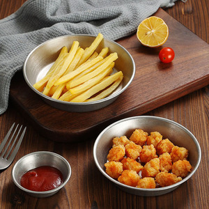 Plat à sauce en acier inoxydable 304, bol rond pour assaisonnement, assiettes pour apéritifs, bol à condiments pour salades, accompagnements, sushi, sauce pour tremper, ketchup - Product Image 2